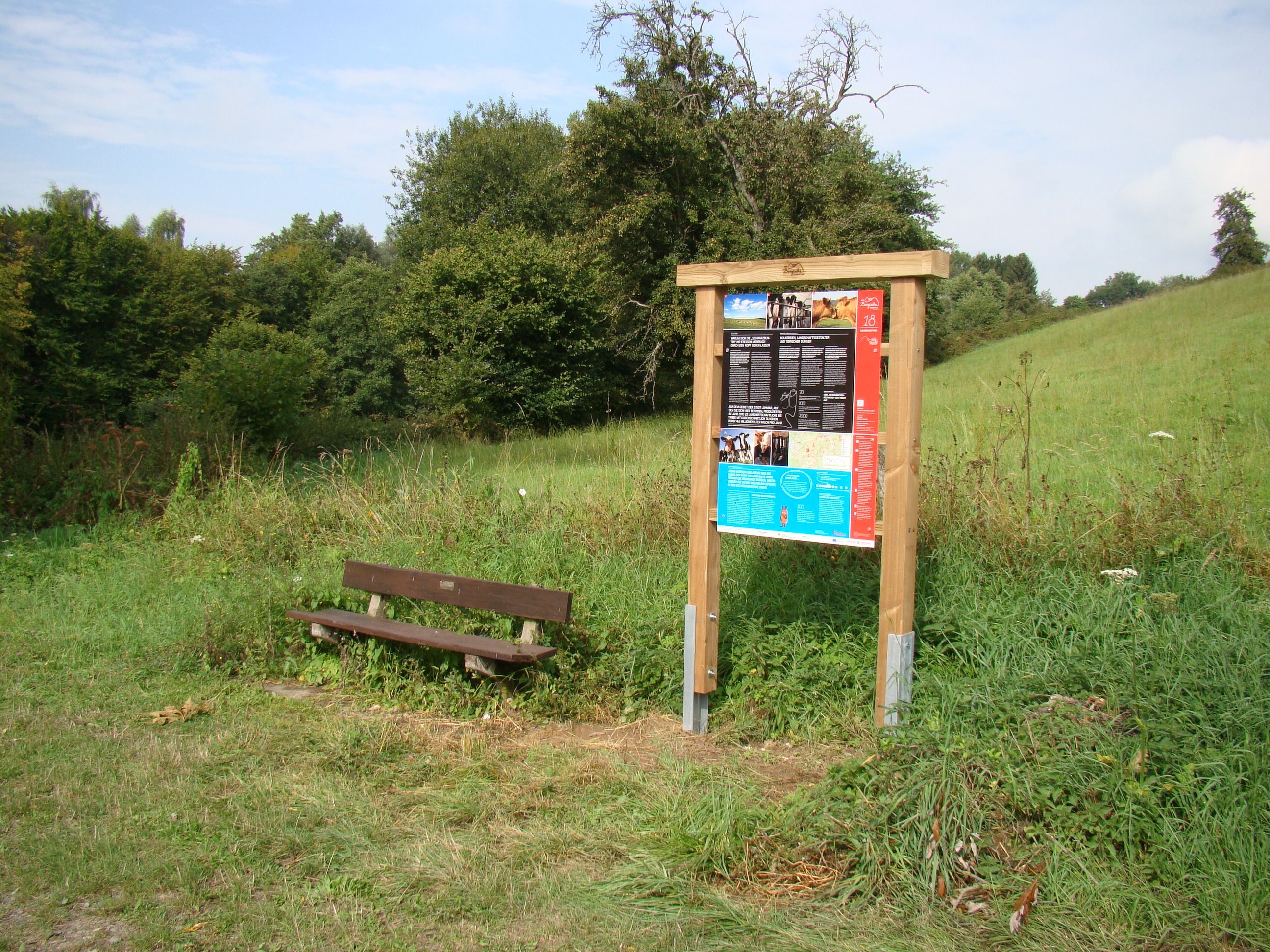 Information board on the farm trail