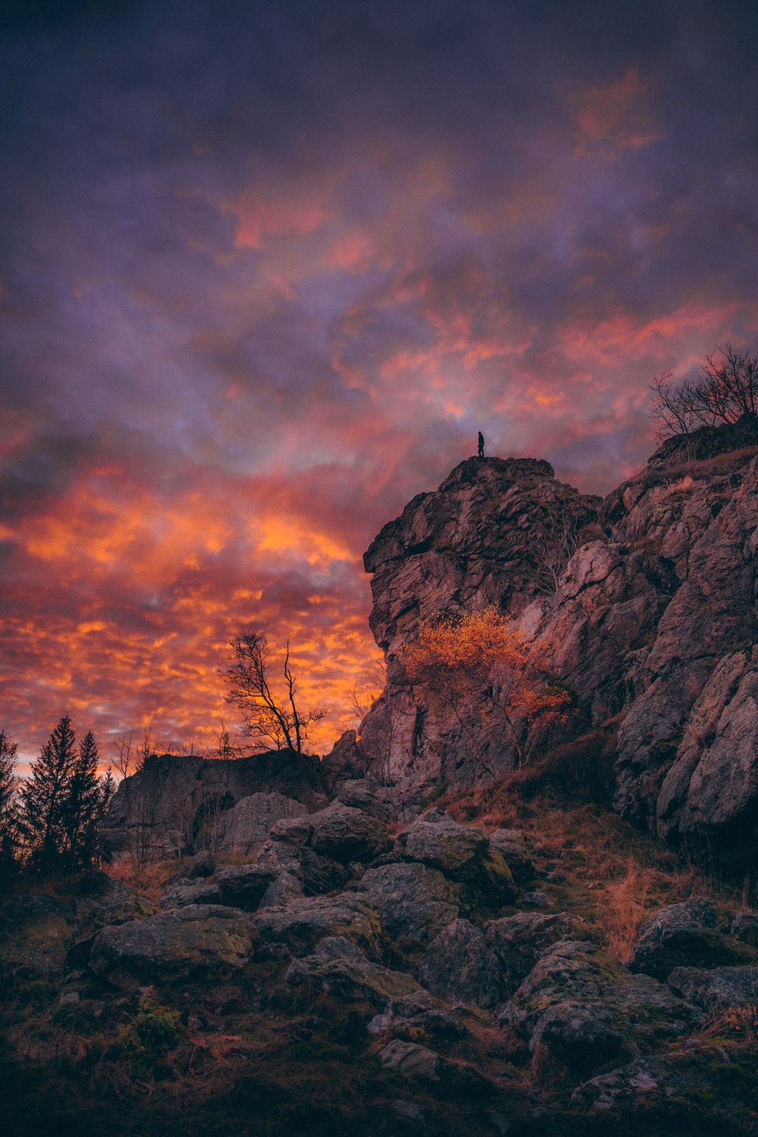 Bruchhauser Steine at sunrise, Sauerland