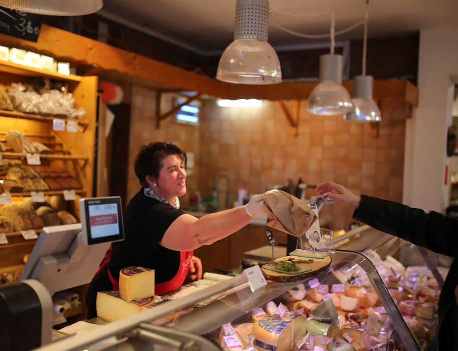 The cheese counter at Biohof Bursch