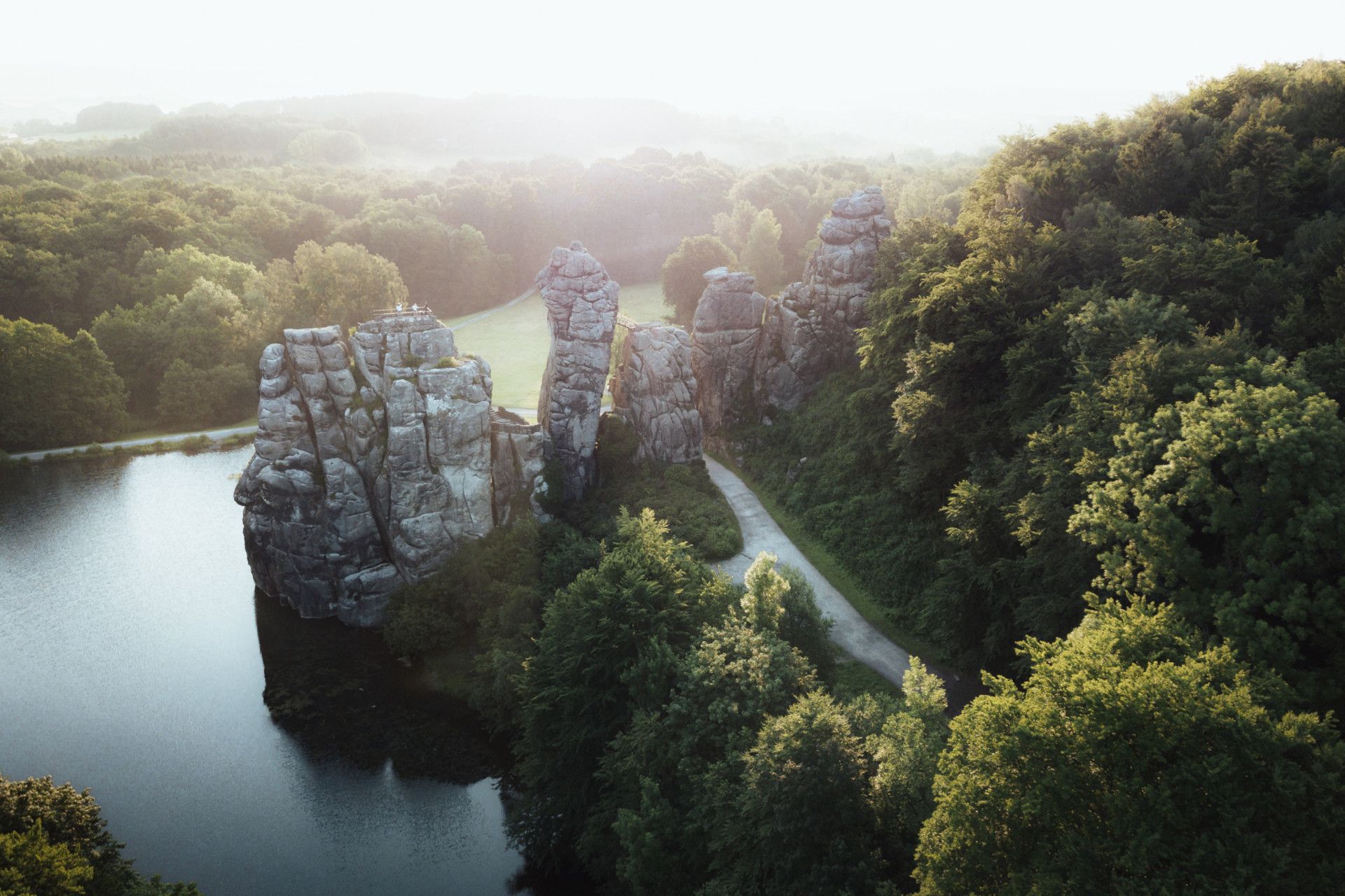 Externsteine from above, Teutoburg Forest