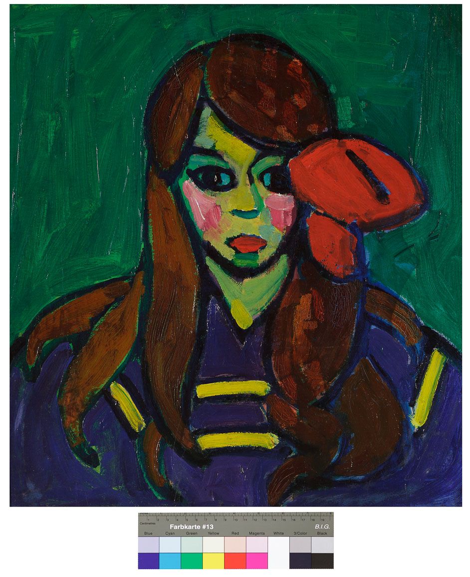 Leopold-Hoesch-Museum, Düren 2024, Foto: Peter Hinschläger, Alexej von Jawlensky, Mädchen mit roter Schleife, um 1909, Öl auf Karton, 54,5 x 50,5 cm, Museumsverein Düren e.V. am Leopold-Hoesch-Museum, Düren