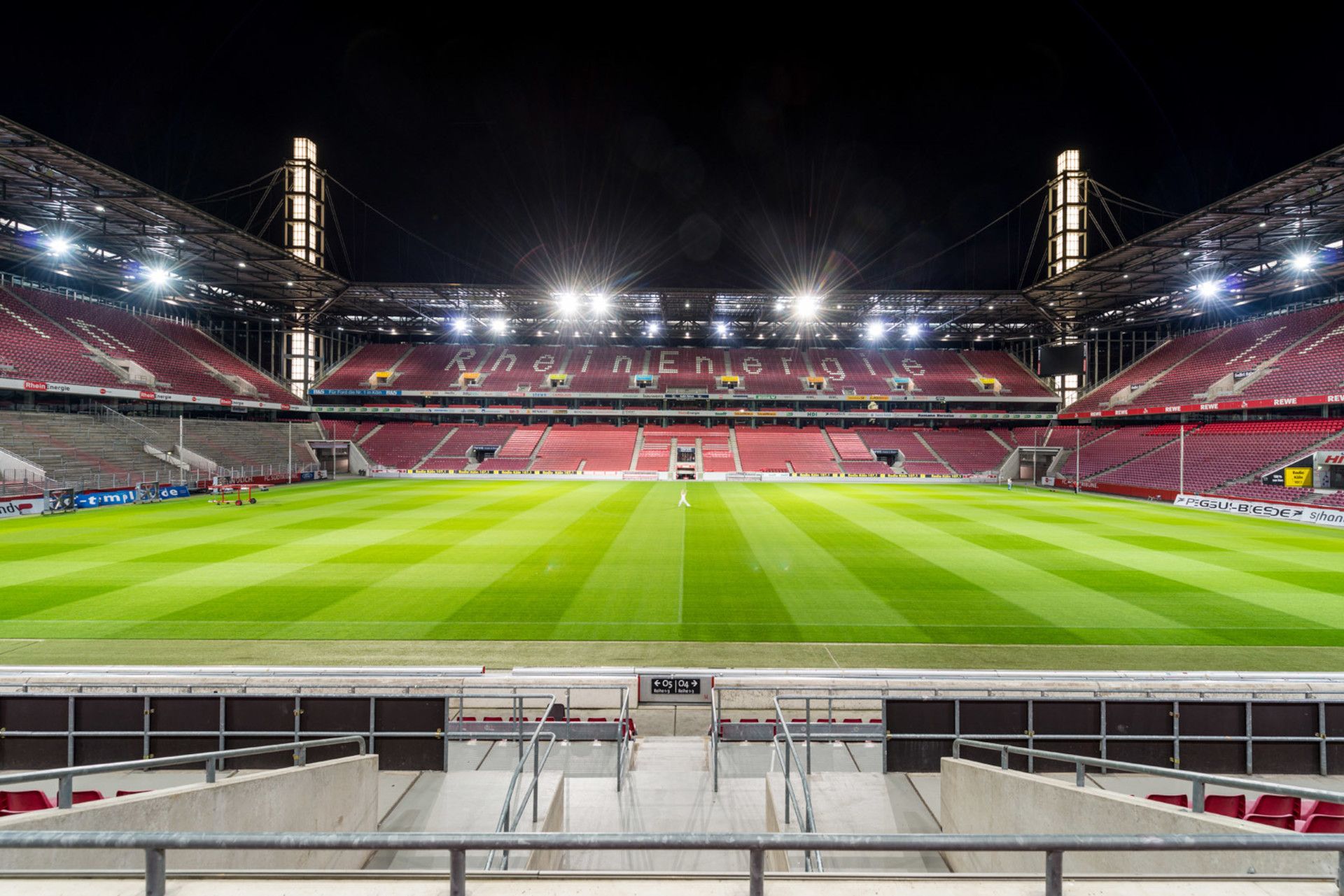 Field and grandstand of the Rheinenergiestadion in Cologne