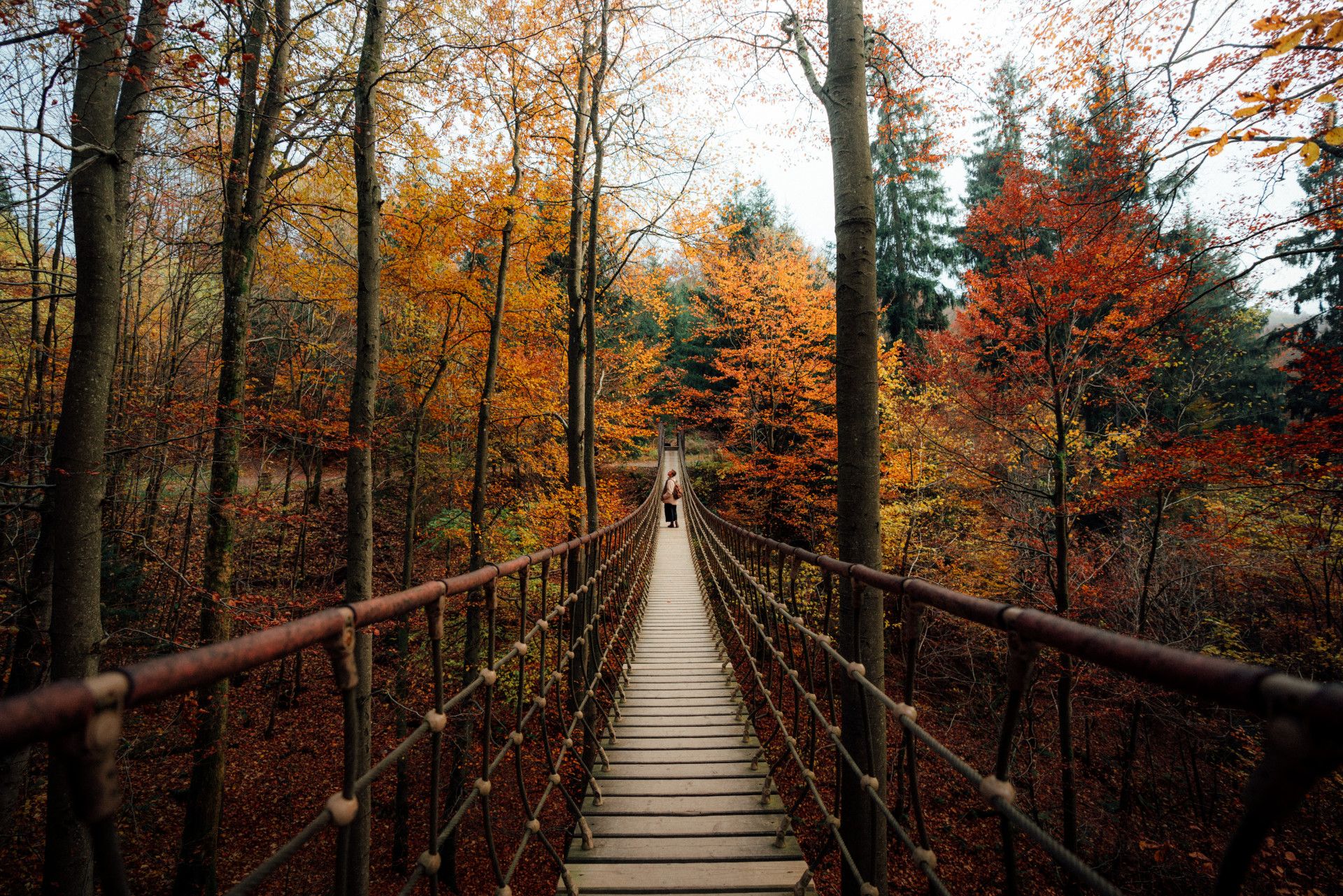 Hängebrücke Kühhude Wanderin