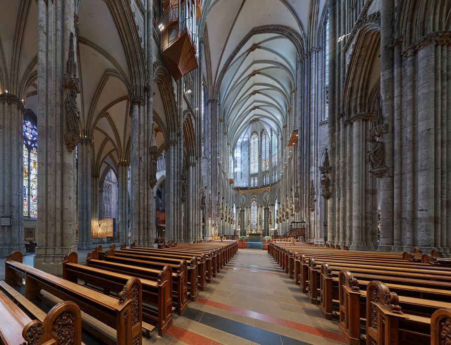 The interior of Cologne Cathedral impresses its visitors