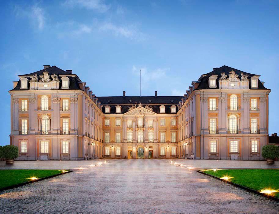 The UNESCO World Heritage Site Augustusburg Castle is located in Brühl near Cologne