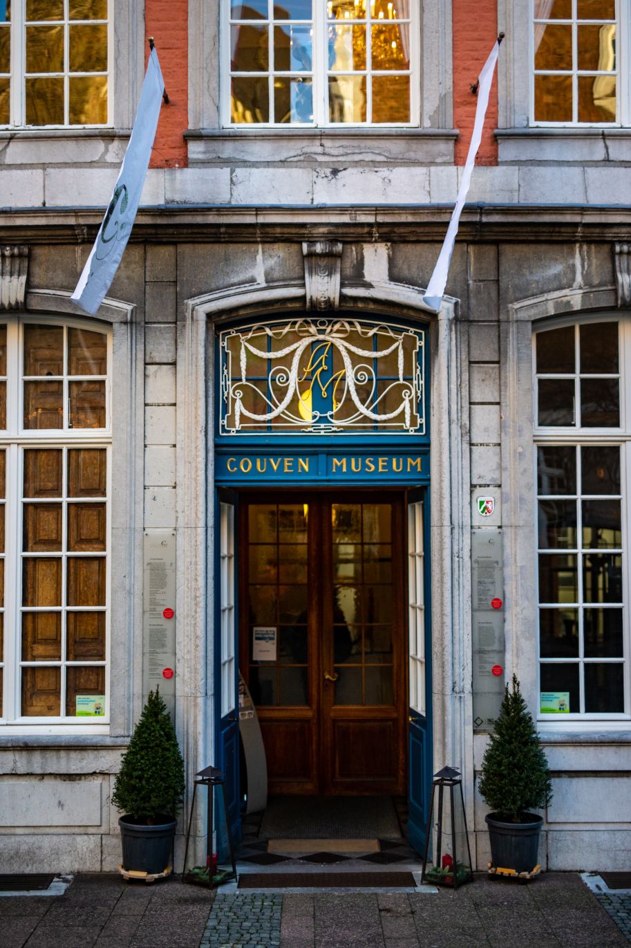 The entrance to the Couven Museum at Hühnermarkt in Aachen's historic old town