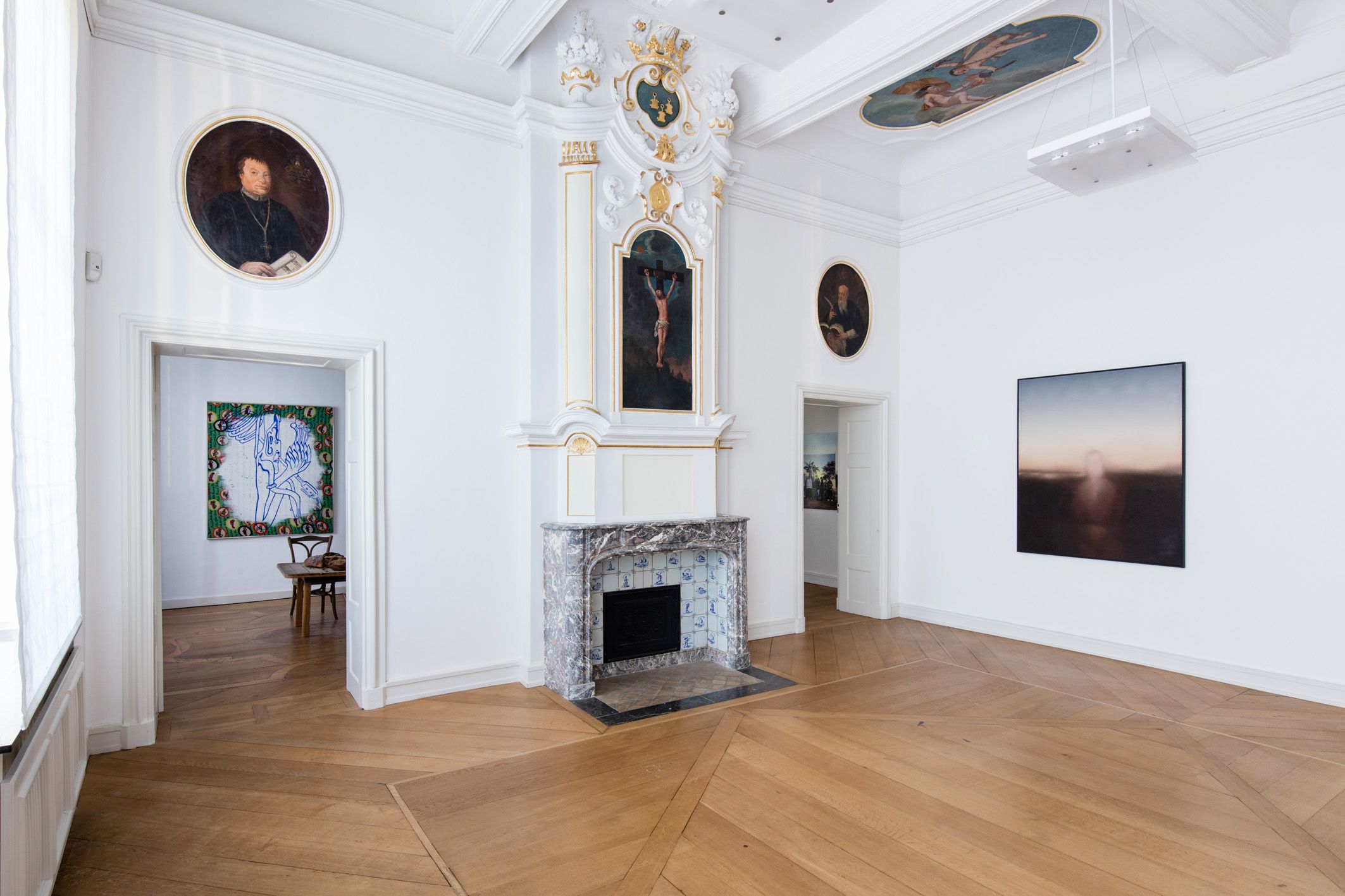 Collection with loose ends: Room view with works by Sigmar Polke, Günter Weseler, Danica Dakić, Gerhard Richter, 2015