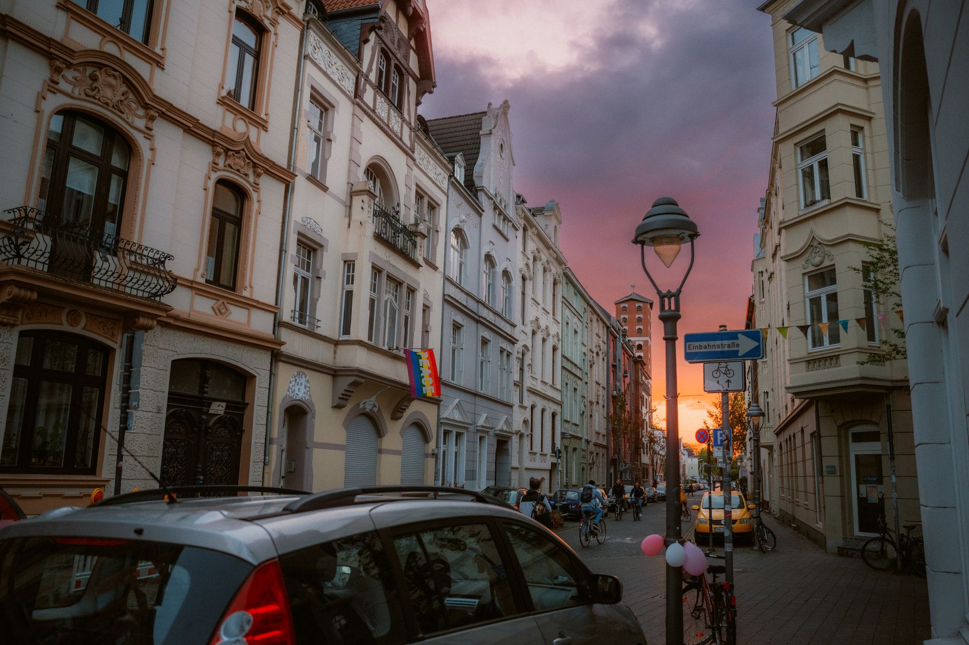 Kirschblüte Heerstraße Sonnenuntergang