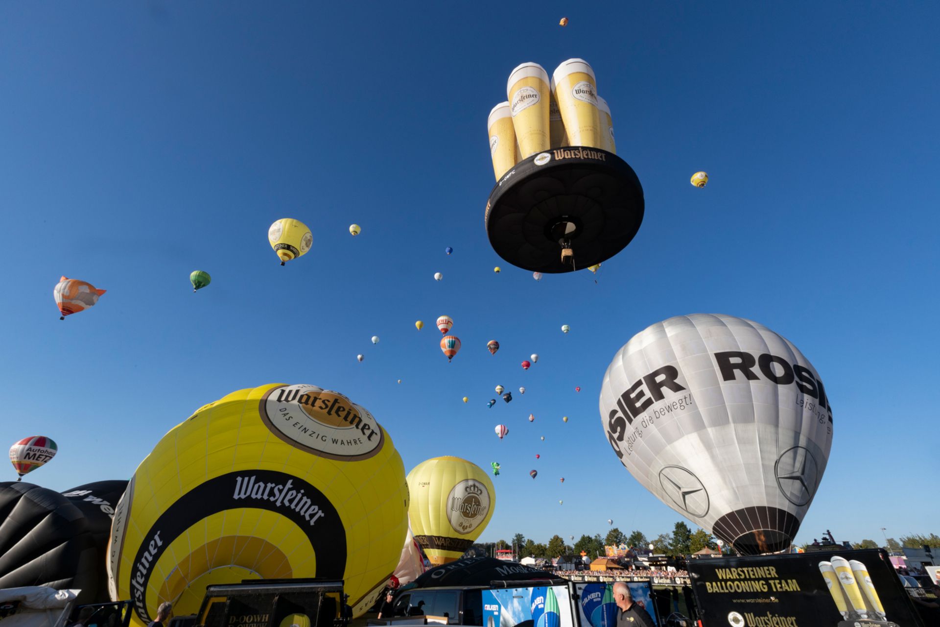 Some balloons have special shapes at the Warsteiner International Montgolfiade