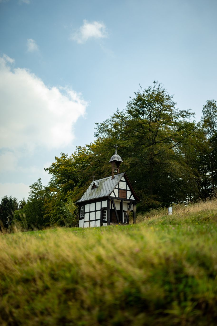 The replica of the Barbara Chapel from Rösrath-Hellenthal in the LVR Open-Air Museum Lindlar