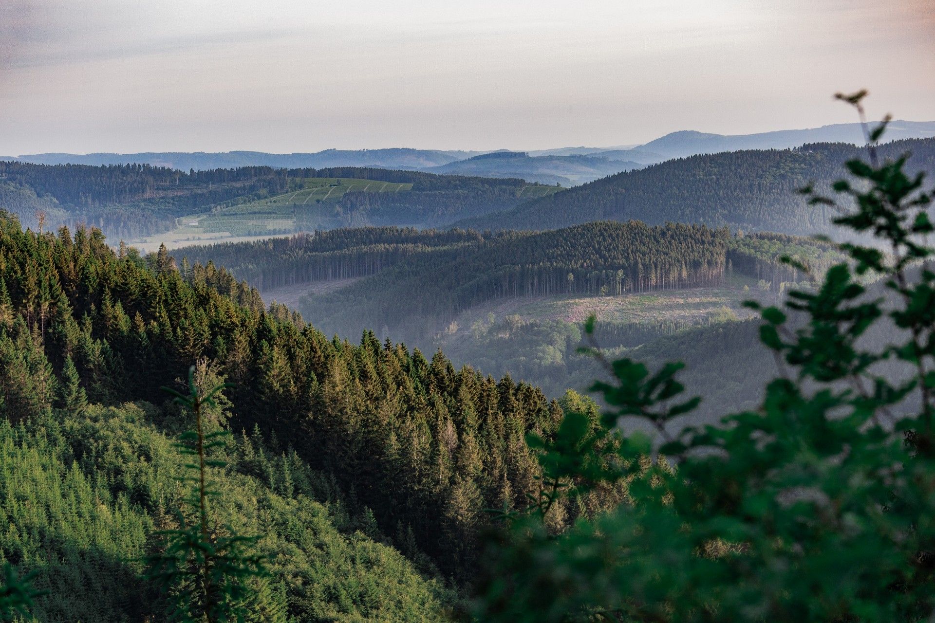 View of the Sauerland Rothaargebirge Nature Park