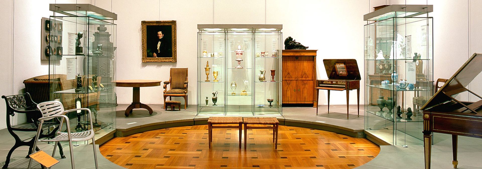 A room in the historical collection displays treasures from across the centuries