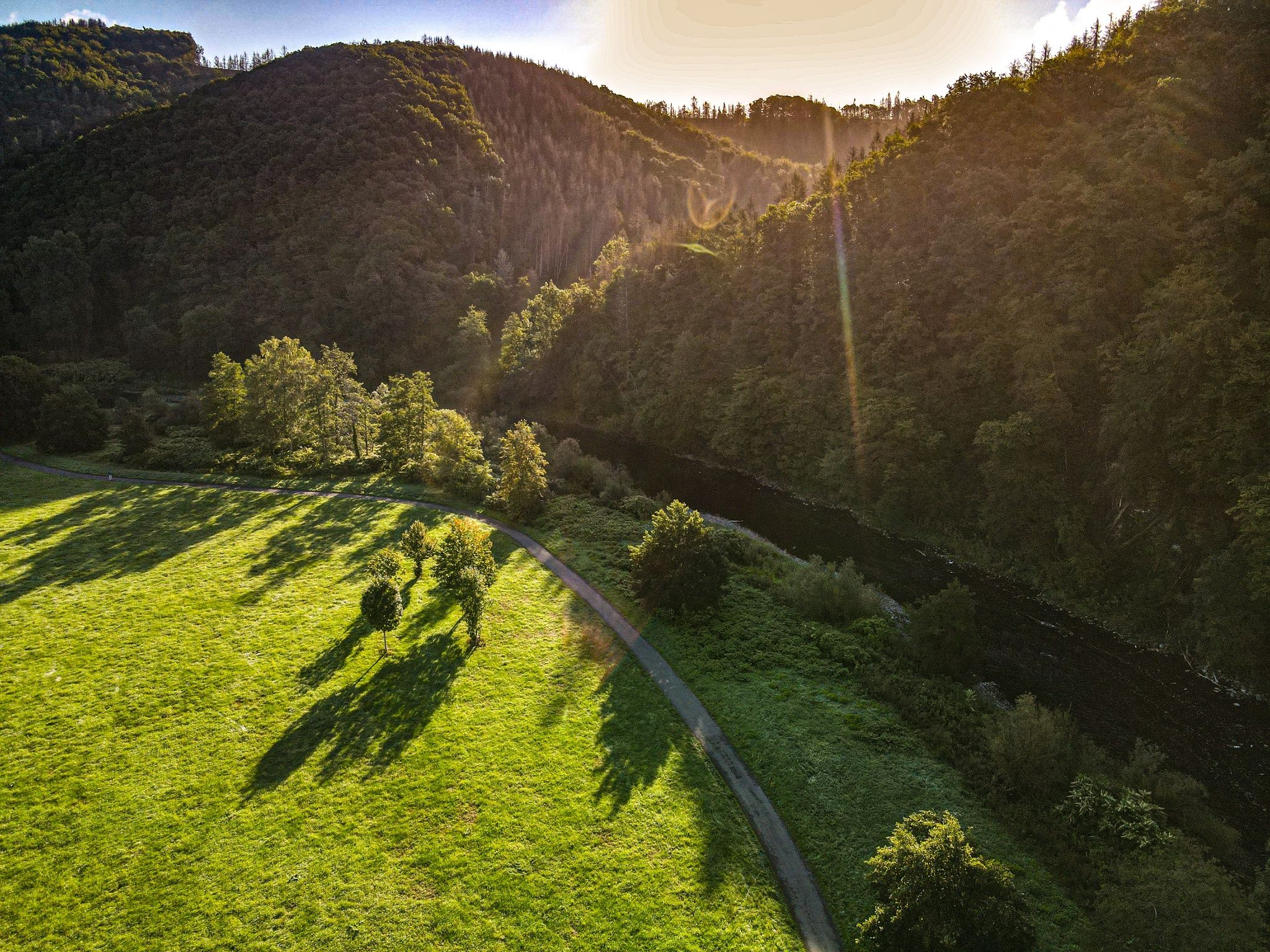 Panorama cycle path Sieg