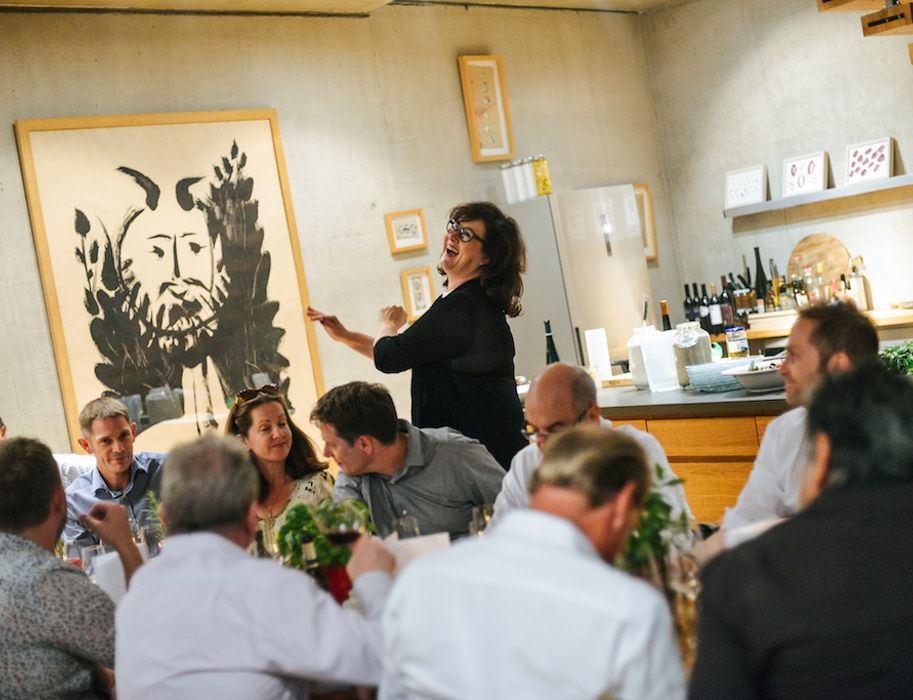 Claudia Stern in the wine loft