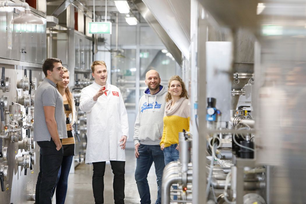 During a tour of the König brewery, tour participants learn more about the beer production process and the traditional art of brewing