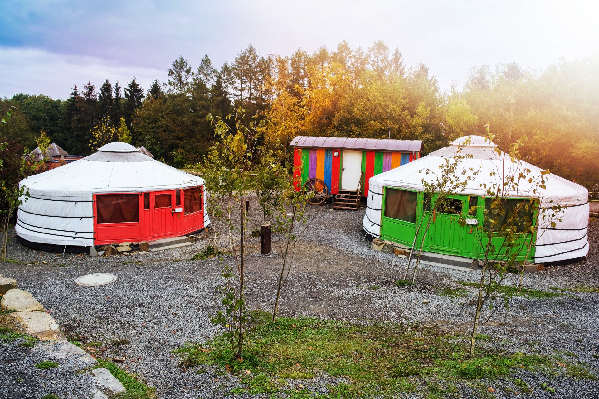 Yurts on the Panarbora treetop walk, Waldbröl, Bergisches Land