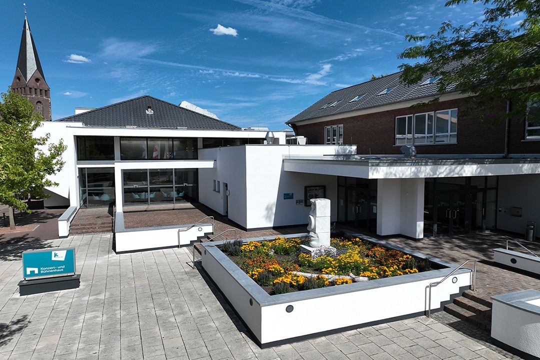 Exterior view of the concert hall and stage