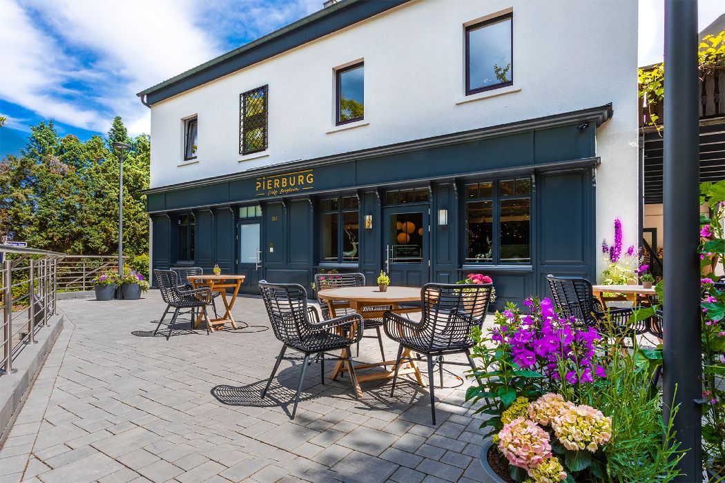 A sun terrace is open to guests during the summer months