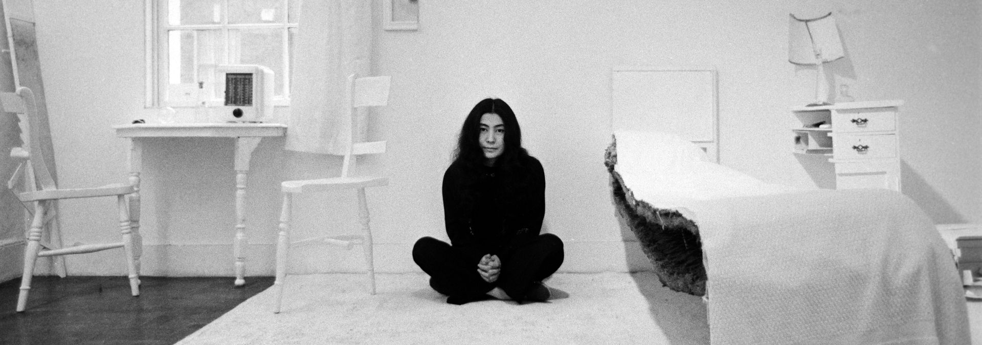 Yoko Ono in HALF-A-ROOM, 1967 from HALF-A-WIND SHOW, Lisson Gallery, London, 1967