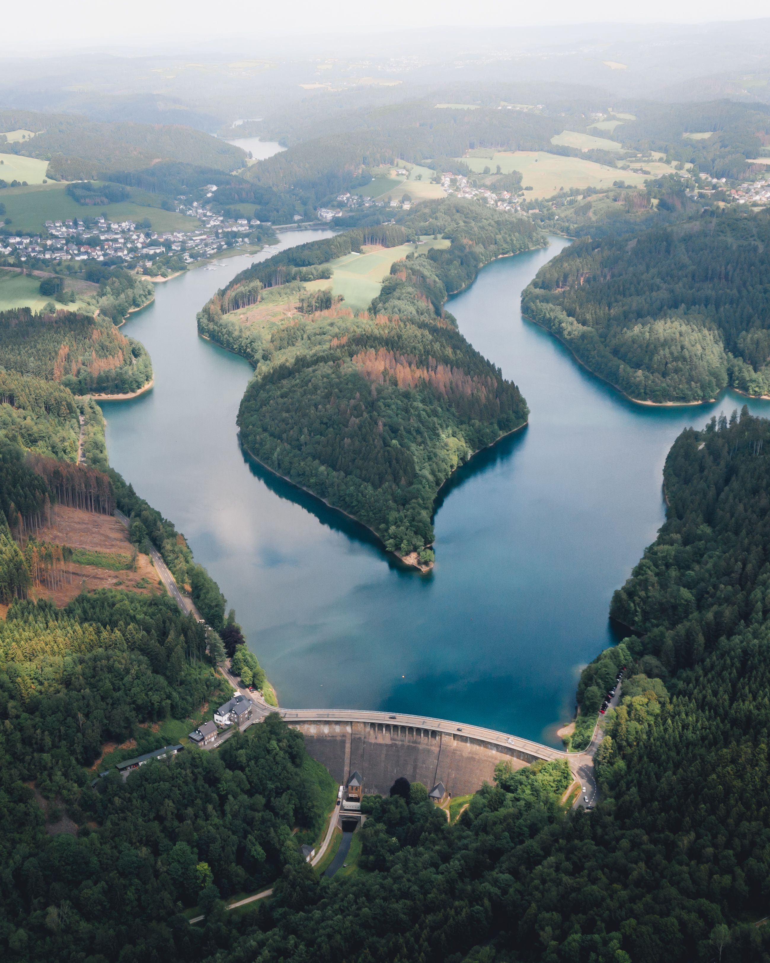 Aggertalsperre from above Bergisches Land