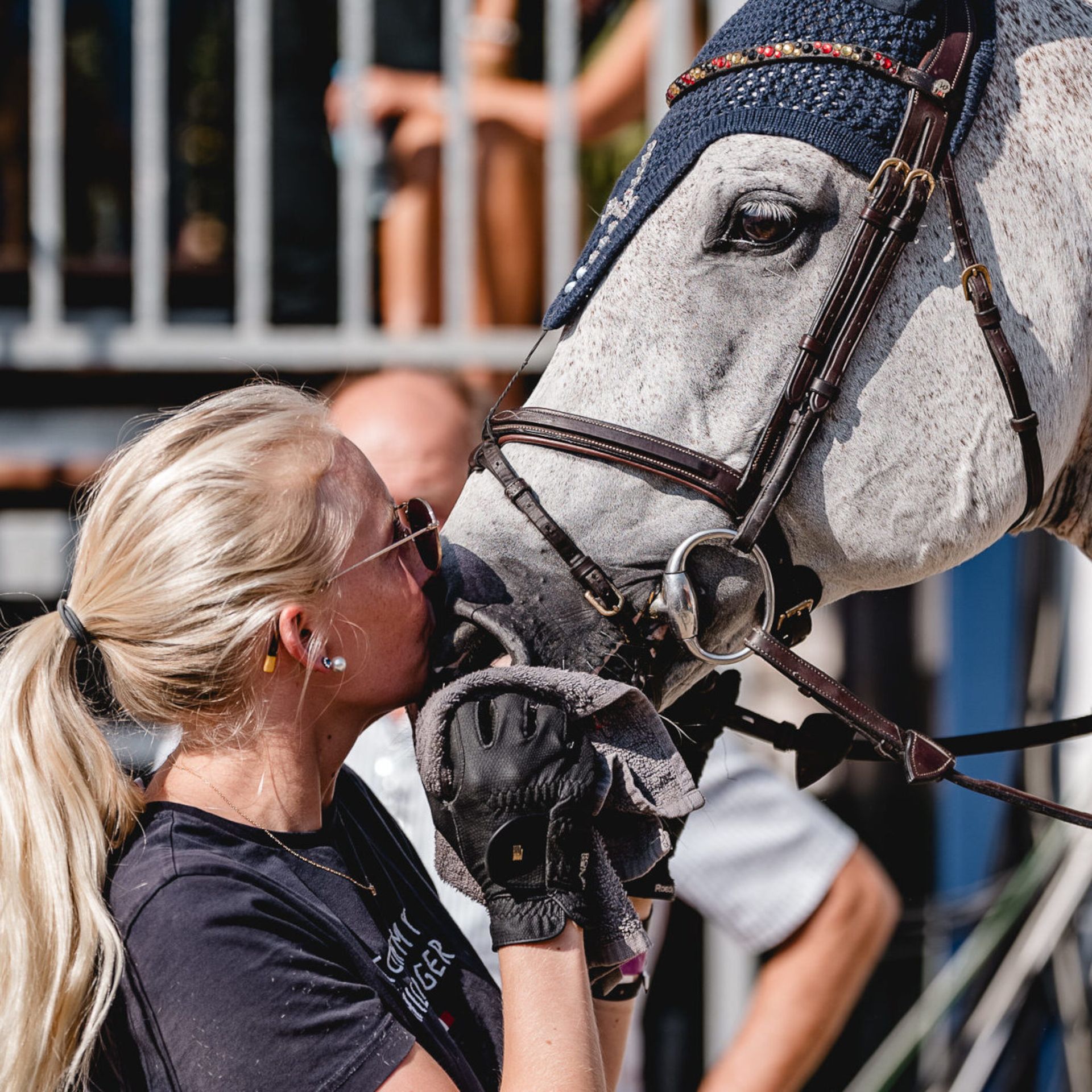 Laura Klaphake and her horse Quin prepared for the Marktkauf Cup at the 2024 Tournament of Champions. She took 3rd place