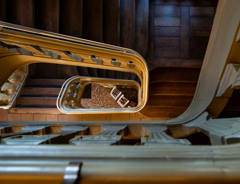 Impression of the staircase in the LVR Industrial Museum Textile Factory Cromford